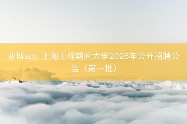 亚博app 上海工程期间大学2026年公开招聘公告（第一批）