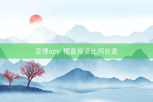 亚博app 稽查报录比何处查