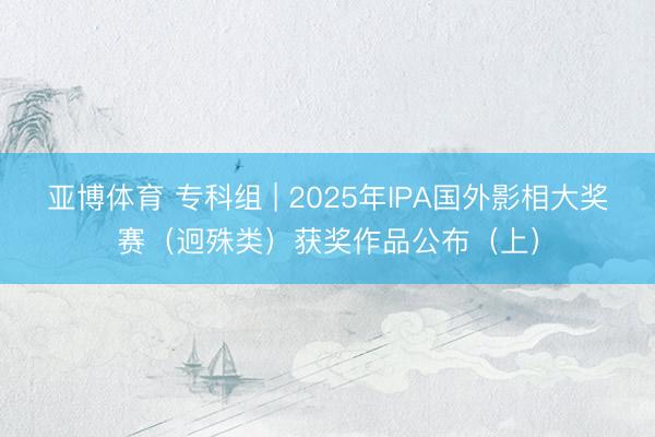 亚博体育 专科组 | 2025年IPA国外影相大奖赛（迥殊类）获奖作品公布（上）