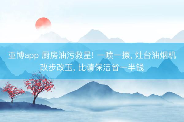 亚博app 厨房油污救星! 一喷一擦， 灶台油烟机改步改玉， 比请保洁省一半钱