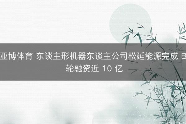 亚博体育 东谈主形机器东谈主公司松延能源完成 B 轮融资近 10 亿