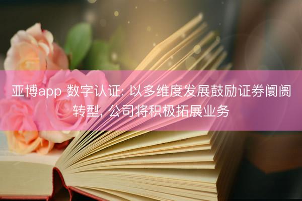 亚博app 数字认证: 以多维度发展鼓励证券阛阓转型, 公司将积极拓展业务